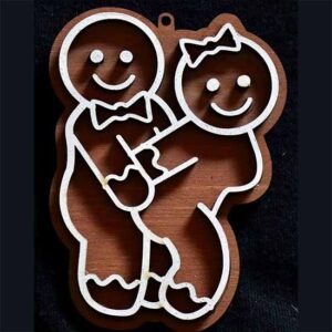 Gingerbread Man is taking Gingerbread Woman from behine