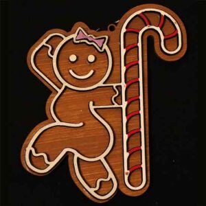 Gingerbread Woman On A Candy Cane Stripper Pole